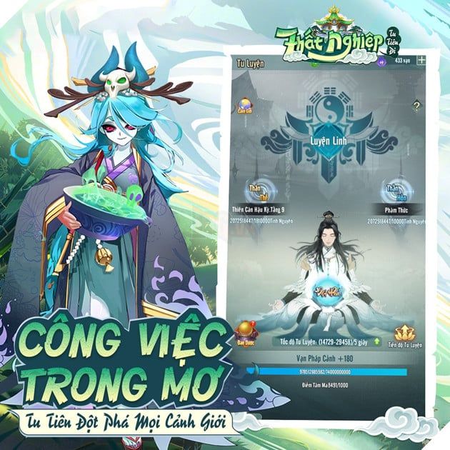 Chuyến phiêu lưu tu tiên đầy kỳ thú đang chờ đón các game thủ trong tựa game Thất Nghiệp Tu Tiên Đi - Vplay 2.