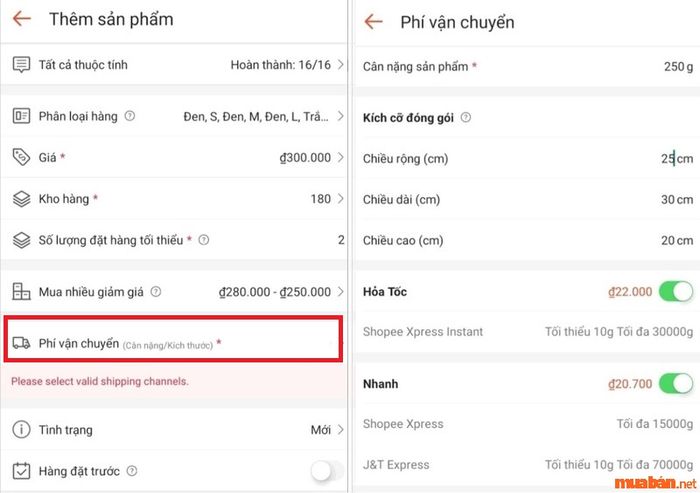 Đăng sản phẩm lên Shopee