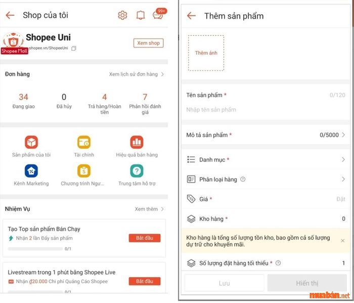 Hướng dẫn bán hàng trên Shopee