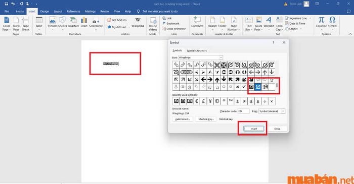 Hướng dẫn tạo ô vuông trong Word