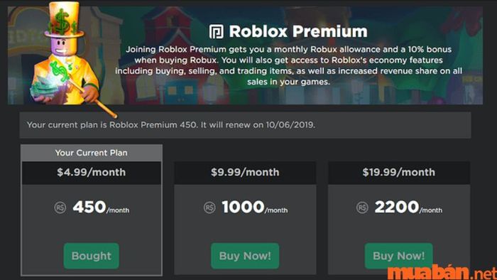 Kiếm tiền trong Roblox bằng cách tham gia Roblox Premium