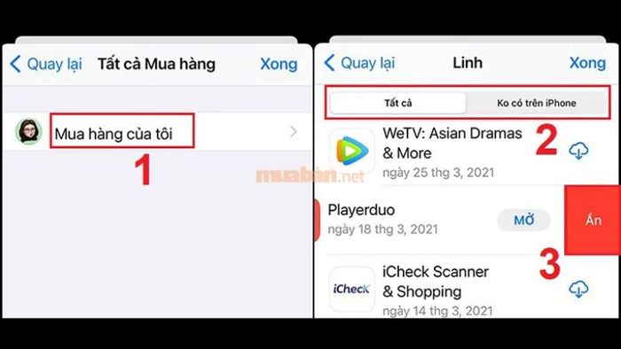 Ứng dụng bị ẩn