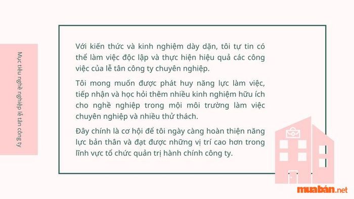 Mục tiêu nghề lễ tân công ty 1