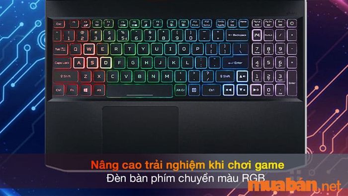 Acer Nitro 5 Gaming AN515 57 727J i7 - Laptop với đèn bàn phím.