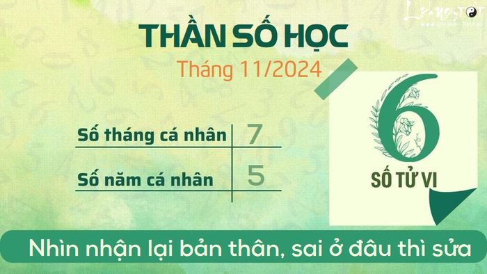 Bói Thần số học tháng 11/2024 - Số 6