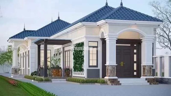 Mẫu nhà mái Nhật 1 tầng với hai mặt tiền.