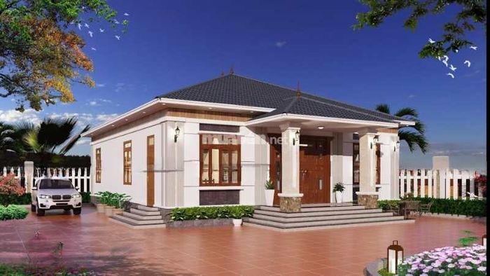 Mẫu nhà mái Nhật 1 tầng dành cho khu vực nông thôn.