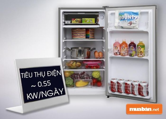 Tủ lạnh mini Electrolux 85 lít EUM0900SA rất tiết kiệm điện năng.