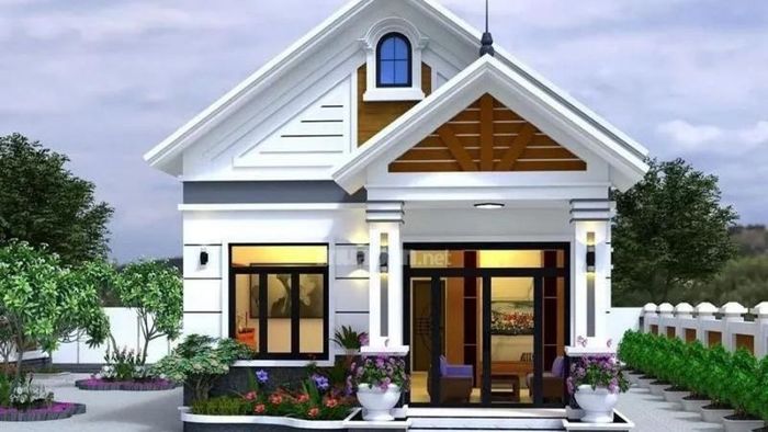 Mẫu nhà cấp 4 mái Thái song song với 2 phòng ngủ