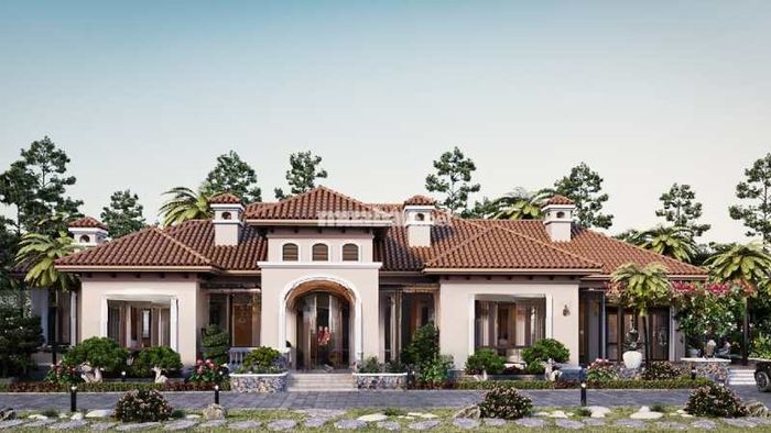 Mái Nhật kết hợp với phong cách Địa Trung Hải tạo ra không gian mở và thoải mái.