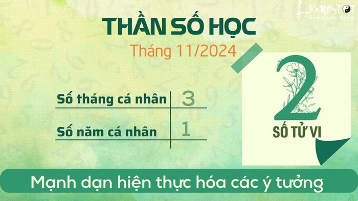 Bói Thần số học tháng 11/2024 - Số 2