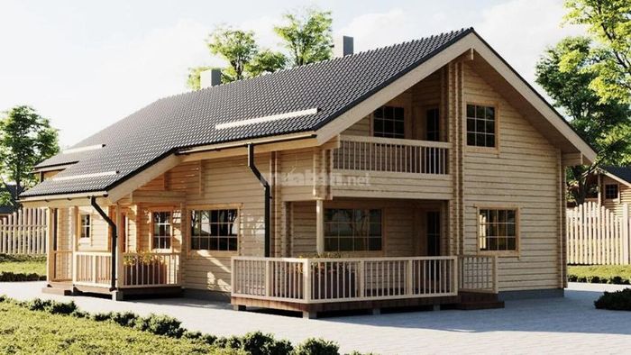 Mẫu nhà gỗ 3 gian 2 tầng mái Thái