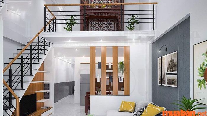 Mẫu nhà cấp 4 đẹp 5x20 với gác lửng