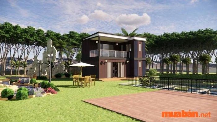 Mẫu nhà lắp ghép 2 tầng đẹp - Mẫu số 38