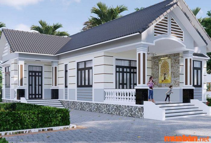 Mẫu nhà cấp 4 kiểu hình chữ L đẹp