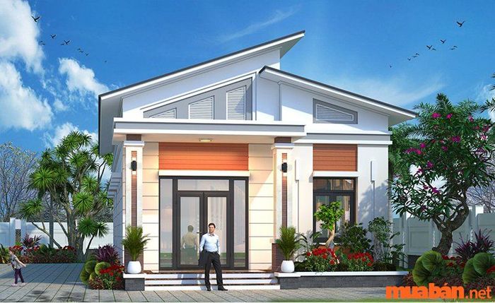 Mẫu nhà cấp 4 đẹp có mái lệch