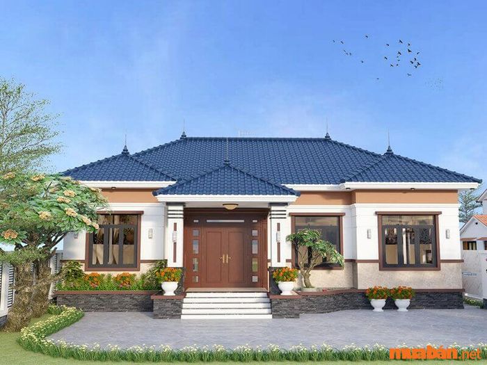 Mẫu nhà cấp 4 120m2 với 3 phòng ngủ và 1 phòng thờ