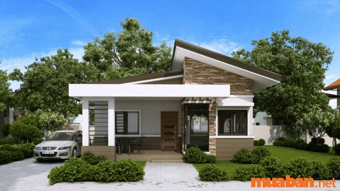 Nhà mái lệch với kiến trúc mái nghiêng