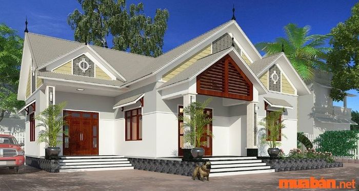 Mẫu nhà 100m2 với mái Thái
