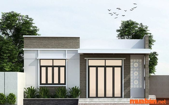 Nhà 1 tầng 3 phòng ngủ 100m2 với mái tôn