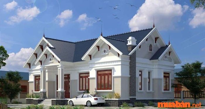 Mẫu nhà 1 tầng 3 phòng ngủ theo phong cách giả biệt thự