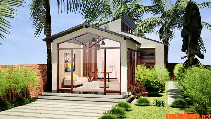 Nhà cấp 4 với không gian kính thích hợp tại các khu vực nghỉ dưỡng có khí hậu mát mẻ và ít bụi bẩn.