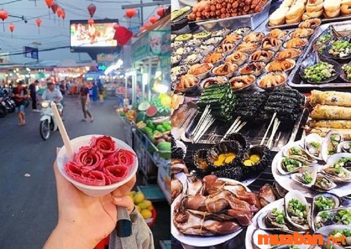 Khu chợ Grand World Phú Quốc có nhiều quầy hàng phong phú
