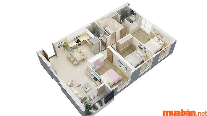 Phòng khách rộng được tối ưu hóa khi kết hợp chung với bếp, bàn thờ và khu vực ăn uống.