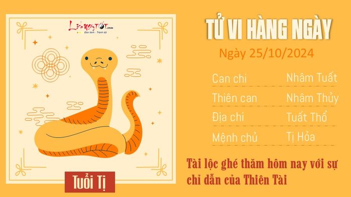 Tử vi hàng ngày 25/10/2024 của 12 con giáp - tuổi Tị