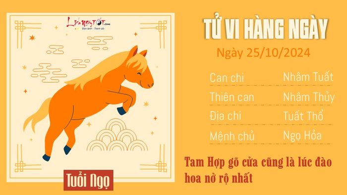 Tử vi hàng ngày 25/10/2024 của 12 con giáp - tuổi Ngọ