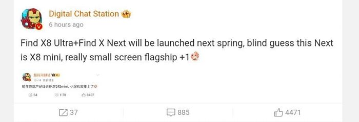 Thông tin về OPPO Find X8 Mini