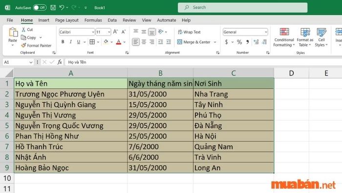 Kết quả sau khi thực hiện thao tác.