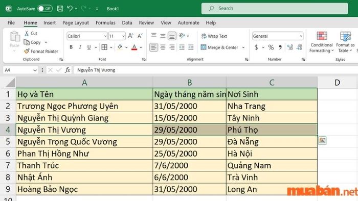 Mở tệp Excel cần chỉnh sửa