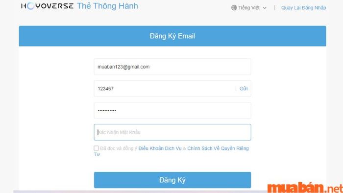 Bước 1 để tạo tài khoản Genshin Impact qua miHoYo