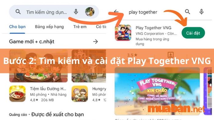Nhập Play Together VNG vào ô tìm kiếm của CH Play