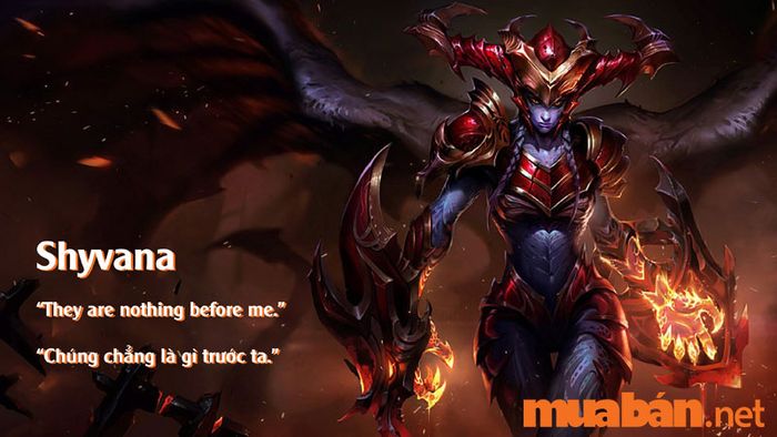 Tướng Shyvana đã phát biểu những câu tiếng Anh nào?