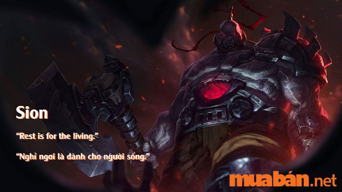 Tướng Sion và các câu nói tiếng Anh trong LOL