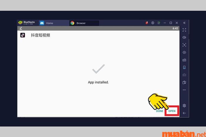 Nhấn vào Open để khởi động ứng dụng Douyin