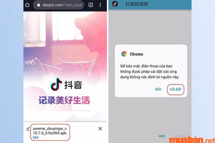 Tải file APK về và tiến hành cài đặt