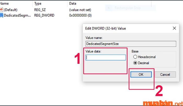 Chọn mục Decimal và nhấn OK.