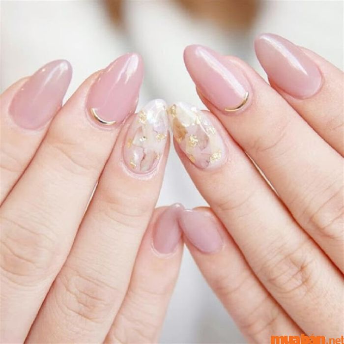 Mẫu nail hồng thạch xà cừ