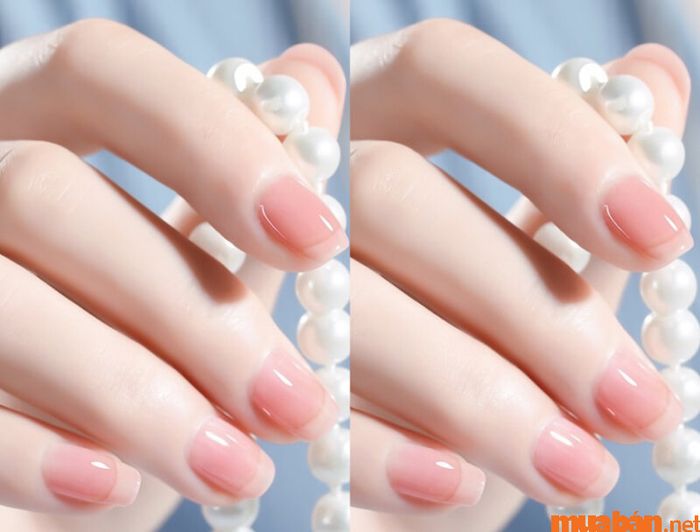 Mẫu nail hồng thạch dễ thương và đơn giản