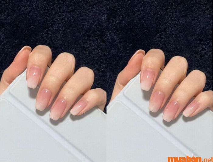 Mẫu nail hồng thạch sơn bóng xinh đẹp