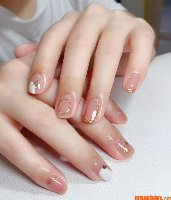 Nail hồng thạch gel đáng yêu