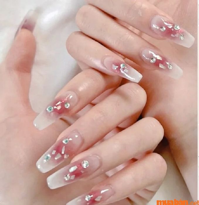 Mẫu nail hồng thạch 58