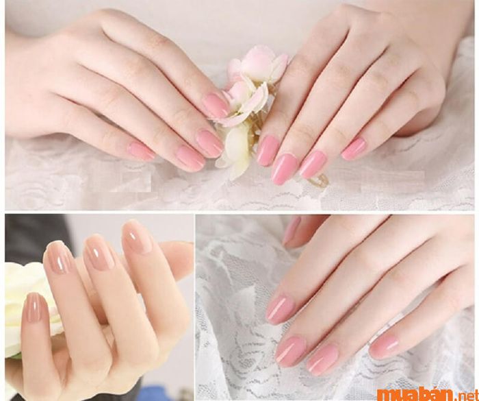 Nail hồng thạch gel với thiết kế nhẹ nhàng và đơn giản