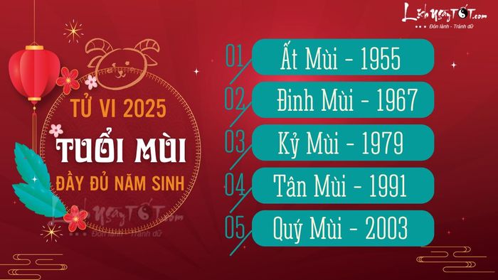 Tử vi 2025 cho từng tuổi Mùi