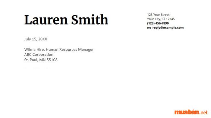 mẫu Cover Letter bằng tiếng Anh