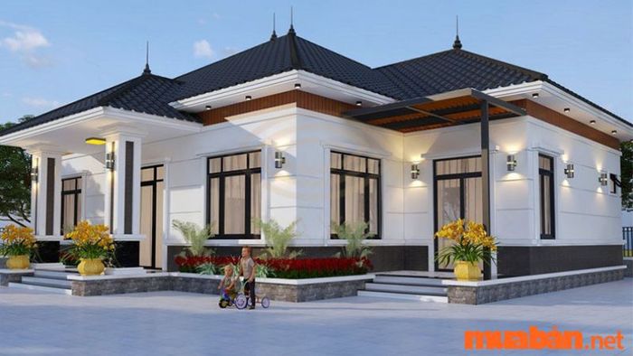 Nhà cấp 4 với sân vườn rộng rãi