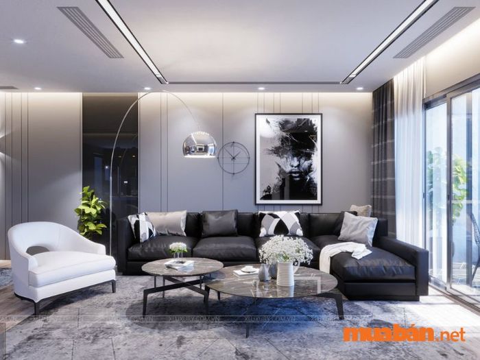 Nhà phố Hàn Quốc sang trọng với gam màu trắng đen